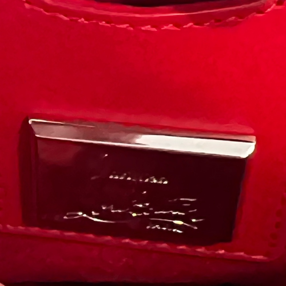 Christian Louboutin Paloma Pink Red Leather Satchel with Tan Handles - Picture 8 of 13